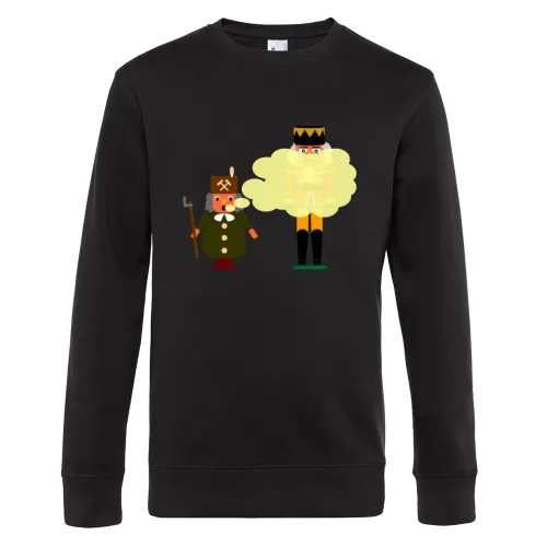 Räuchermann qualmt Nussknacker zu Sweat Männer King Crew Neck
