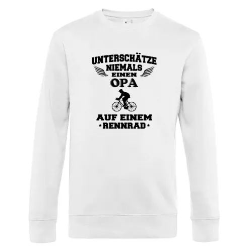 Rennrad Opa Radfahrer Rente Großvater Geschenkidee Sweat Männer King Crew Neck