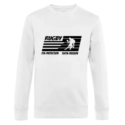 Rugby Zero Protection Much Passion Sportler Spruch Sweat Männer King Crew Neck