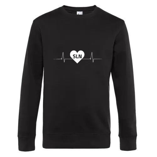 Schmölln SLN Nummernschild Herzschlag Sweat Männer King Crew Neck