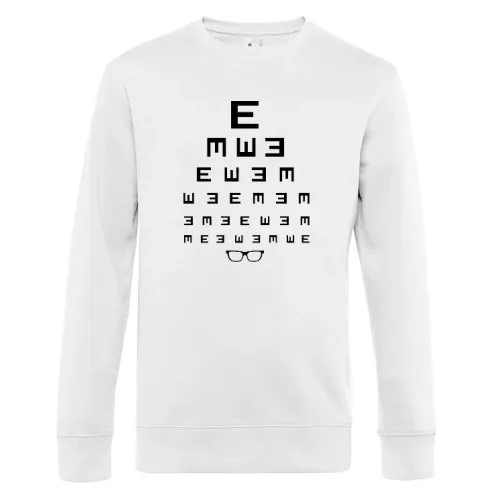 Sehtest mit Brille schwarz weiß Männer Sweat