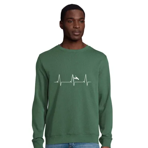 Ski Abfahrt Herzschlag Männer Sweat