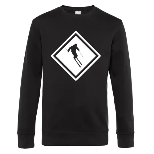 Ski Abfahrt Skifahrer Symbol Skifahren Schild Sweat