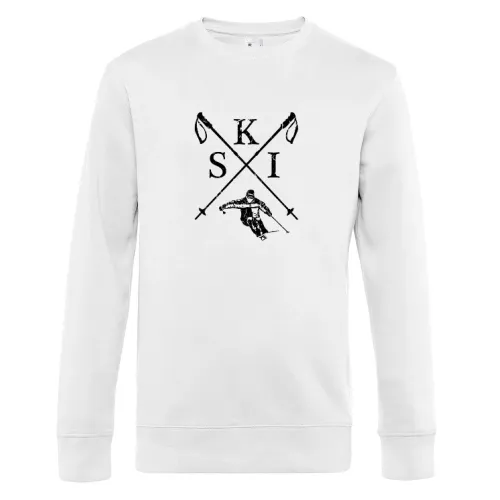Ski Abfahrt Skistoecke Skistock Kreuz Wappen Sweat