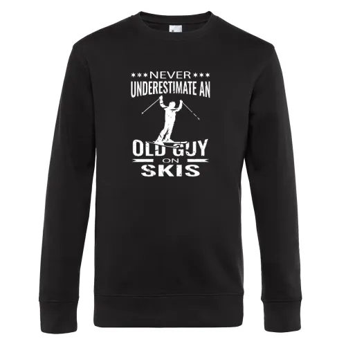 Ski Opa Skifahrer Spruch Skifahren Old Guy Sweat Männer King Crew Neck