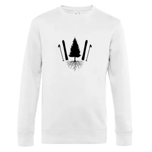 Ski Skifahrer Off Piste Baum Skifahren Skiurlaub Sweat Männer King Crew Neck
