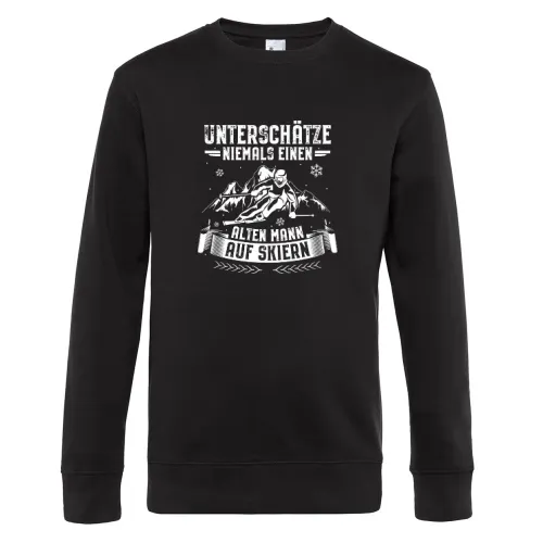 Skifahrer Alter Mann Skipiste Apres Ski Skiurlaub Männer Sweat Skifahrer Alter Mann Skipiste Apres Ski Skiurlaub Sweat