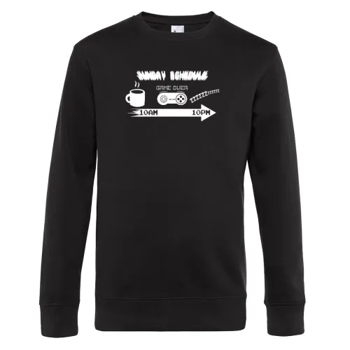 Sonntags Zeitplan Shirt Gaming Gamer Geschenkidee Sweat Männer King Crew Neck