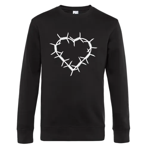 Stacheldraht Herz Sweat Männer King Crew Neck