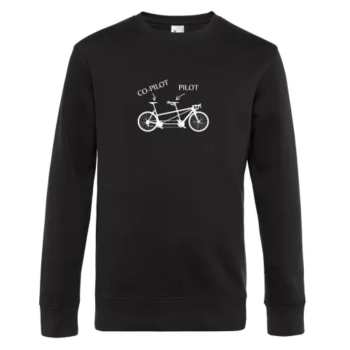Tandem Fahrrad Pilot Co-Pilot Sweat Männer King Crew Neck