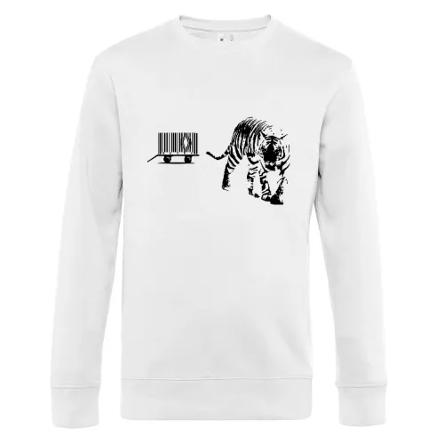 Tigerkäfig als Barcode Sweat Männer King Crew Neck
