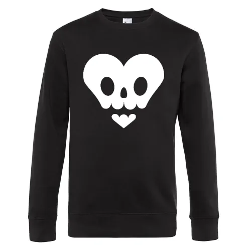 Totenschädel in Herzform Sweat Männer King Crew Neck