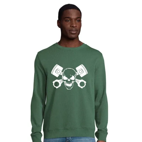 Totenschädel mit Motorkolben Männer Sweat