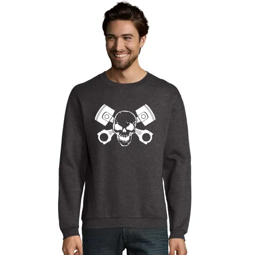 Totenschädel mit Motorkolben Männer Sweat