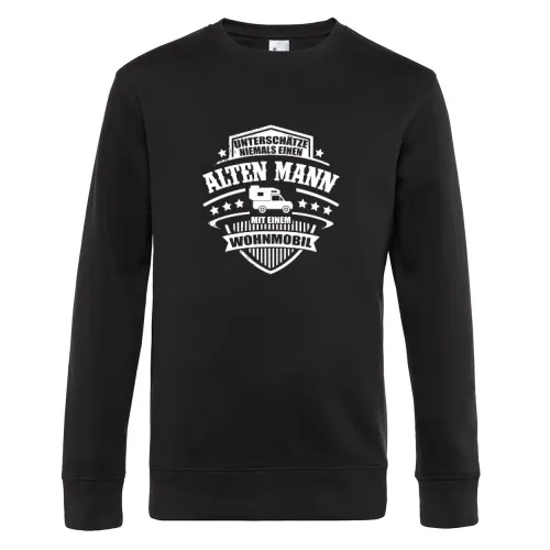 Unterschätze Niemals Alten Mann mit Wohnkabine Sweat Männer King Crew Neck