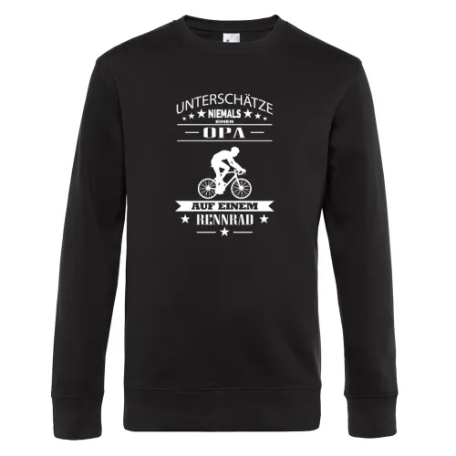 Unterschätze niemals Opa auf einem Rennrad Bike Sweat Männer King Crew Neck