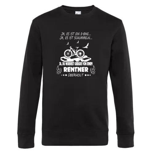 Von Ebike Rentner überholt - Fahrrad Rente Spruch Sweat Männer King Crew Neck