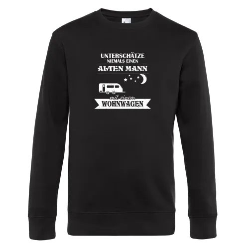Wohnwagen Camping Rentner Camper Alter Mann Spruch Sweat Männer King Crew Neck