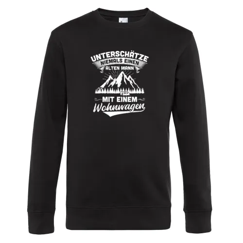 Wohnwagen Camping Rentner Camper Alter Mann Spruch Sweat Männer King Crew Neck