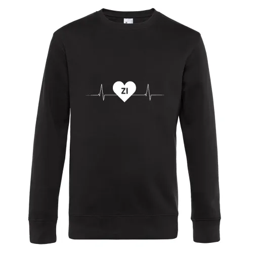 Zittau ZI Nummernschild Herzschlag Sweat Männer King Crew Neck