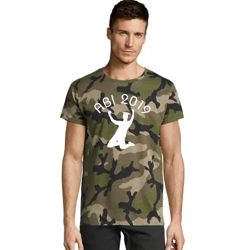 Abi Abschluss mit Jubel Männer T-Shirt
