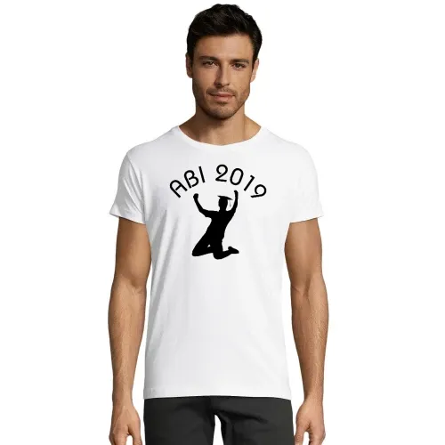 Abi Abschluss mit Jubel Männer T-Shirt