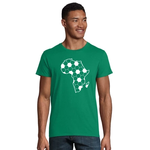 Afrika der schwarze Kontinent als Fußball Männer T-Shirt