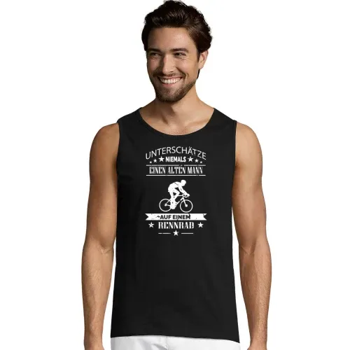 Alter Mann auf Rennrad Fahrrad Rentner Spruch Männer T-Shirt