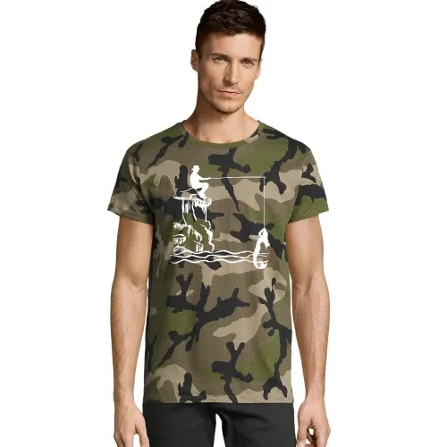 Angler mit Nixe Männer T-Shirt