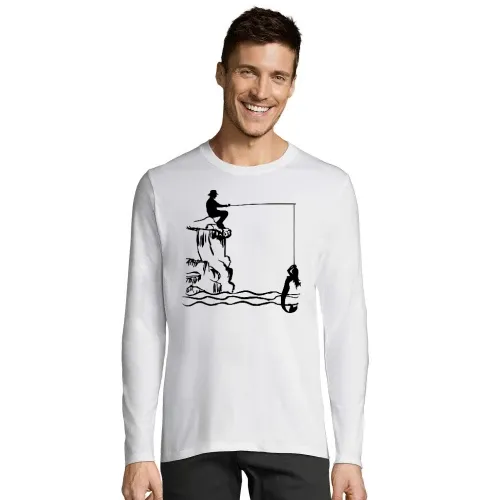 Angler mit Nixe Männer T-Shirt