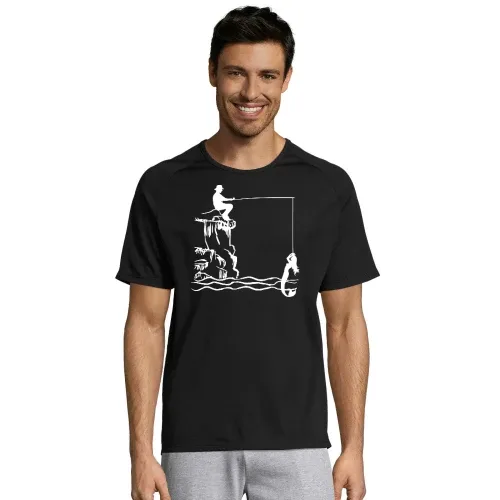 Angler mit Nixe Männer T-Shirt
