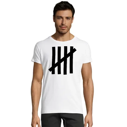 Anstreich Striche als Zaun Männer T-Shirt