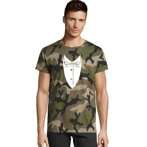 Anzug Hemd mit Stubenfliege T-Shirt Männer Camo