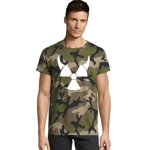 Atom Symbol mit Teufelshörner Männer T-Shirt