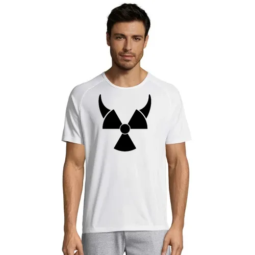 Atom Symbol mit Teufelshörner Männer T-Shirt