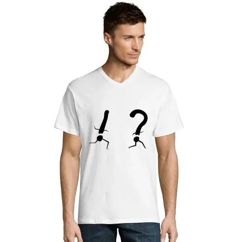 Ausrufezeichen jagt Fragezeichen T-Shirt Männer Victory