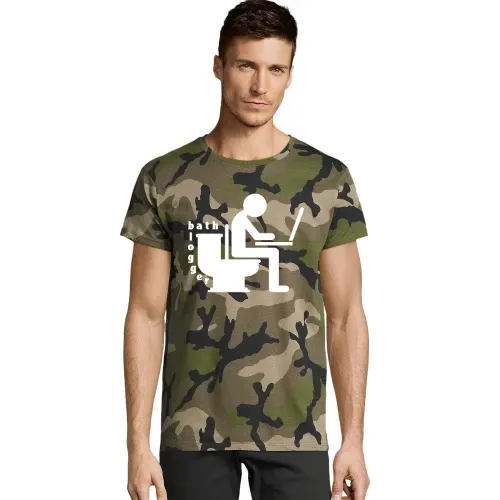 Bad Blogger auf Toilette T-Shirt Männer Camo