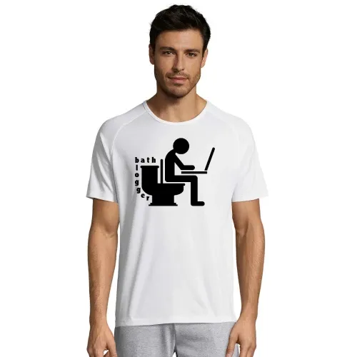 Bad Blogger auf Toilette Männer T-Shirt
