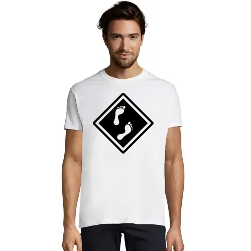 Barfuss Symbol Barefoot Zeichen Farbe wählbar T-Shirt