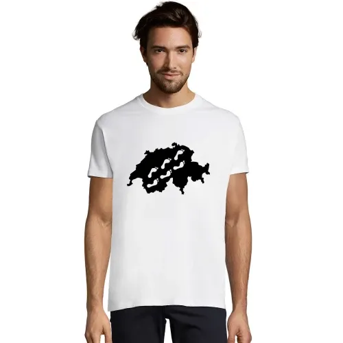 Barfuss Wandern Schweiz Karte T-Shirt