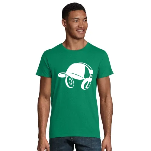 Basecap mit Kopfhörer Männer T-Shirt