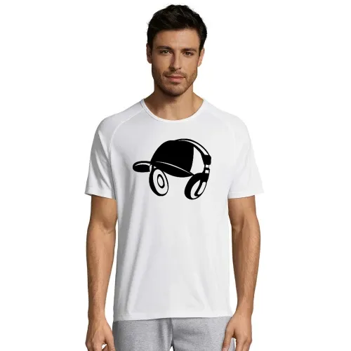 Basecap mit Kopfhörer Männer T-Shirt