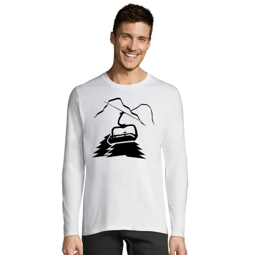 Berglandschaft mit Lift und Gipfel Männer T-Shirt