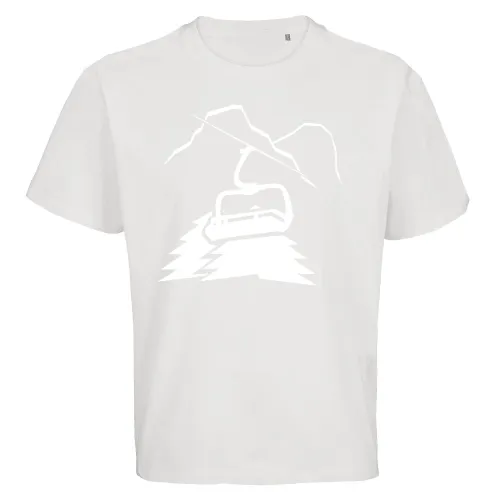Berglandschaft mit Lift und Gipfel Männer T-Shirt