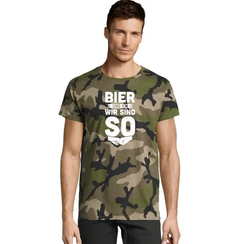 Bier und Ich Wir Sind So - Biergarten Bierzelt Motiv Männer T-Shirt