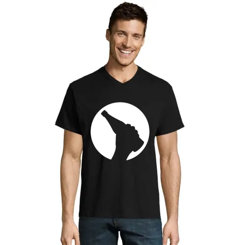Biermond mit einer Bierflasche in der Hand Männer T-Shirt