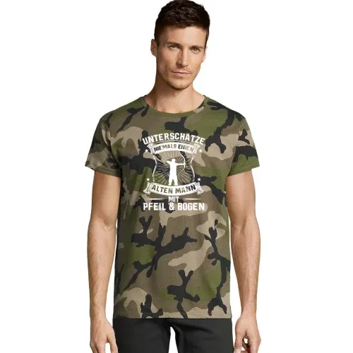 Bogenschießen Alter Mann Spruch Archer Bogensport T-Shirt Männer Camo