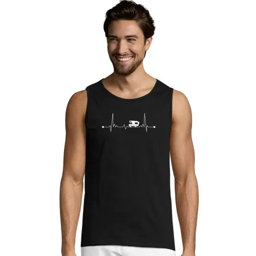 Camping Wohnmobil EKG Alkoven Herzschlag Camper Männer T-Shirt