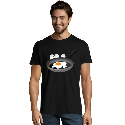Drei Eier schauen Spiegelei Männer T-Shirt Drei Eier schauen Spiegelei T-Shirt