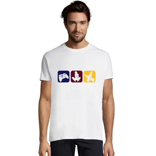Drei Hobbys in farbe T-Shirt
